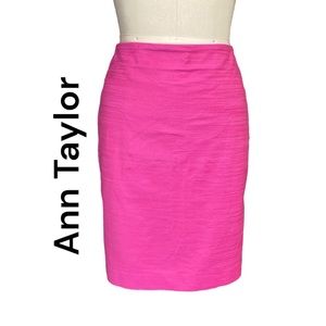 Ann Taylor Petite 14 Pink Straight Fitted Skirt